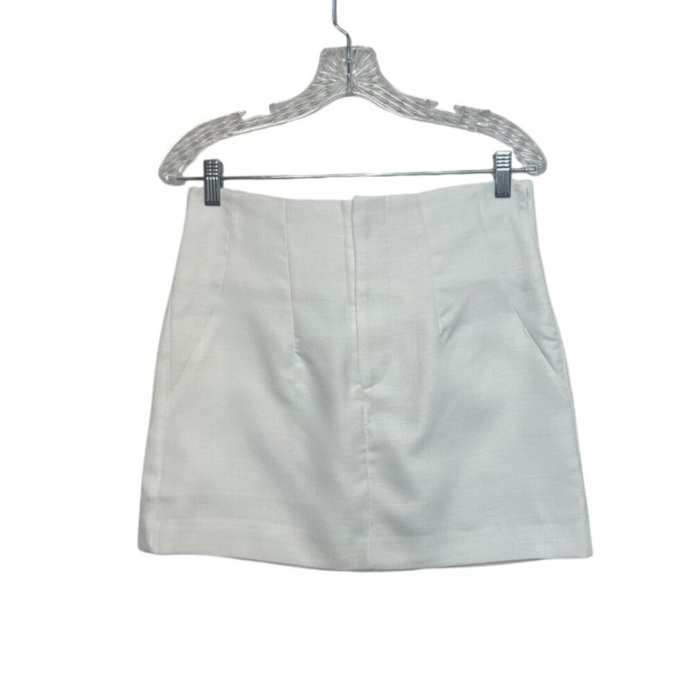 L.I.A Love Is All High Waisted Mini Skirt Womens Medium White New WOT